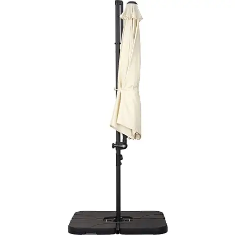 Andre Mærker Pompano Parasol - Hvid Inkl. Plastfod Uden Fyld - Billede 2