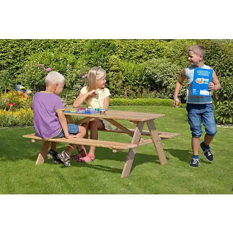 NORDIC PLAY Børne Bord/bænkesæt Lærketræ - Billede 2