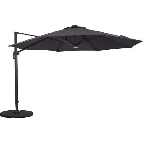 Andre Mærker Panama Hængeparasol - Sort Inkl. Plastfod Med Fyld