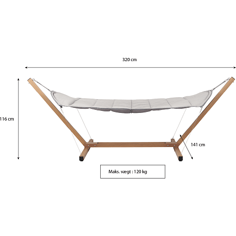 Andre Mærker Palermo Hængekøje - Teak/lys Grå - Billede 4