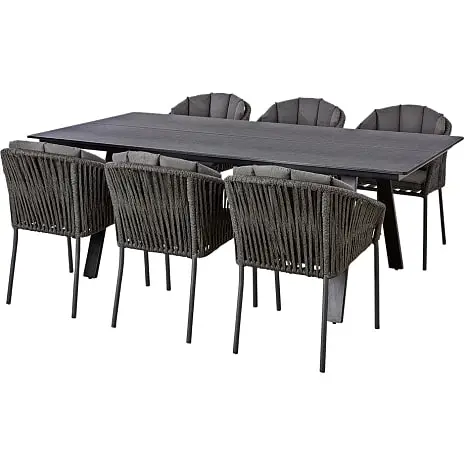 Andre Mærker Riverside Havebordsæt Med 6 Las Palmas Stole - Sort