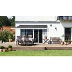 Andre Mærker Rivoli Markise Med Motor Og LED Lys L: 3,5 X D: 3 Meter - Hvid/grå